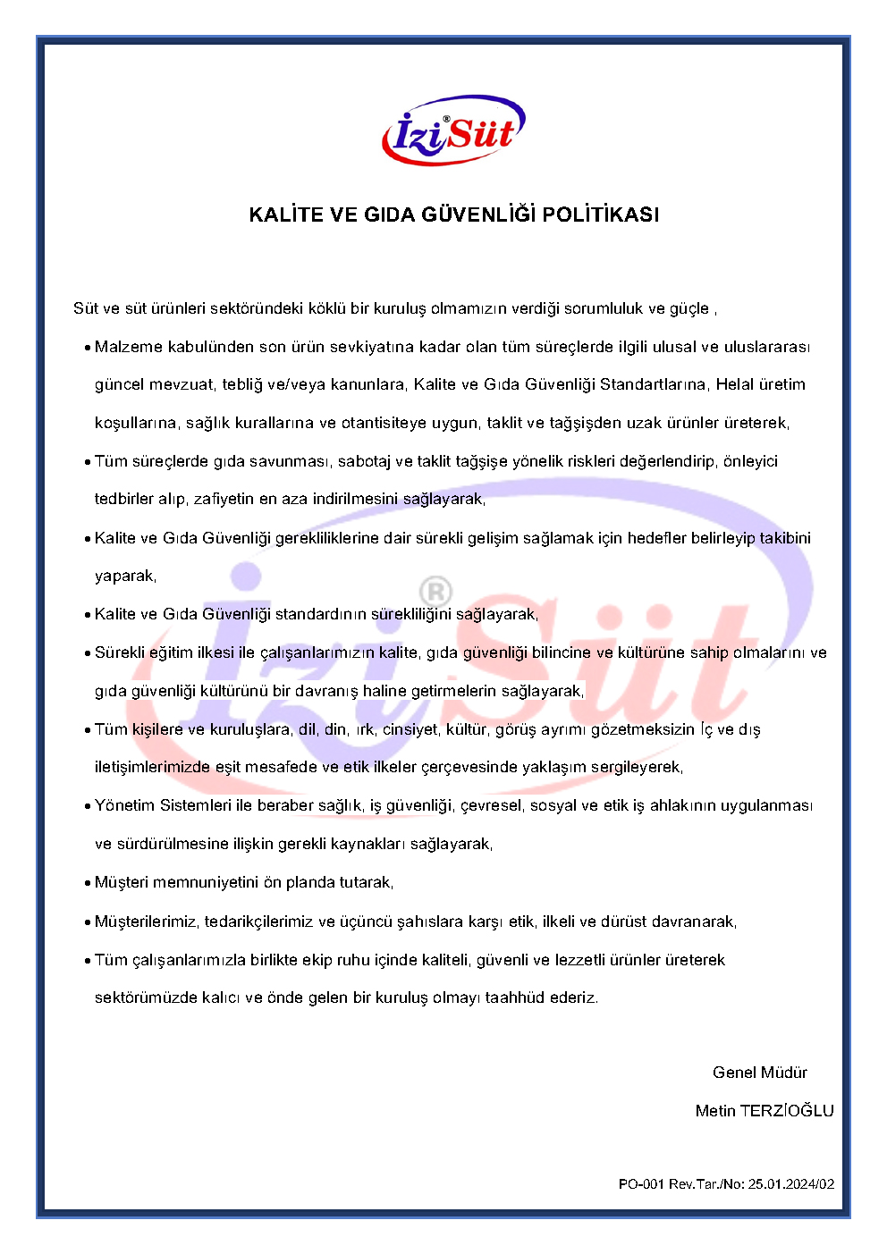 Kalite Politikamız